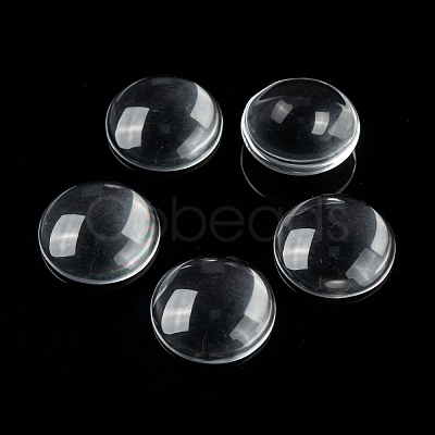 Transparent Glass Cabochons X-GGLA-R026-20mm-1