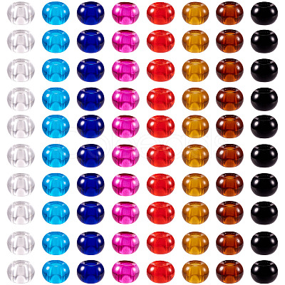 Craftdady 88pcs 8 colors Glass European Beads GLAA-CD0001-10-1