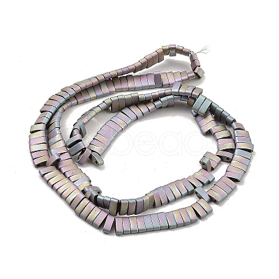 Electroplated Frosted Non-magnetic Synthetic Hematite Beads Strands G-G089-A01-13-1