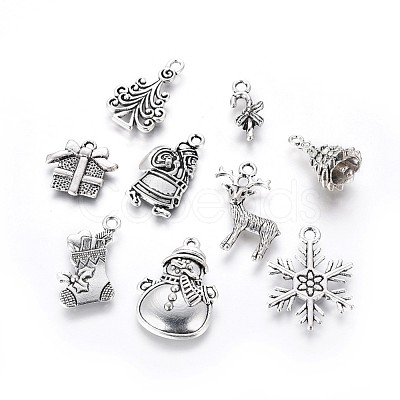 Christmas Theme Tibetan Style Alloy Charms TIBEP-X0185-80AS-1