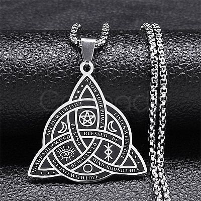 Non-Tarnish 304 Stainless Steel Pendant Necklaces NJEW-K253-09P-1