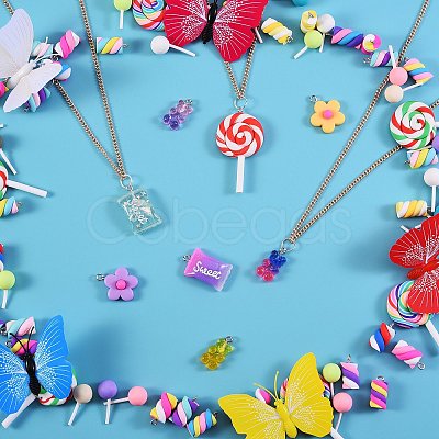 80Pcs 40 Style Polymer Clay & Resin Pendants RESI-SZ0001-41-1