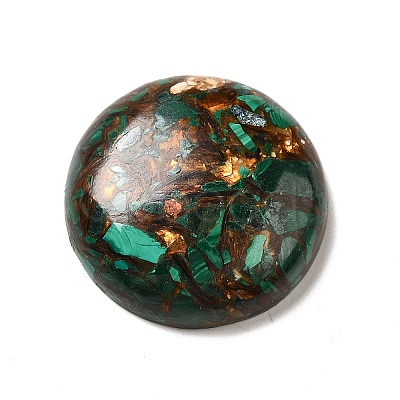 Assembled Synthetic Bronzite and Malachite Cabochons G-I339-08C-1