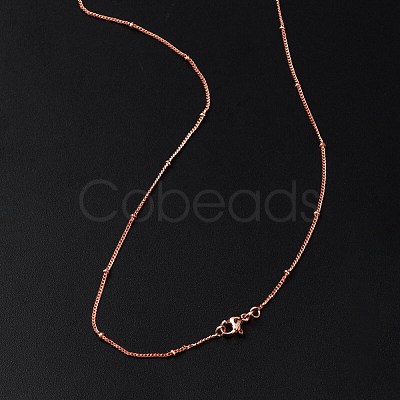 2mm Rack Plating Brass Satellite Chain Necklaces for Women Men MAK-L044-33RG-1