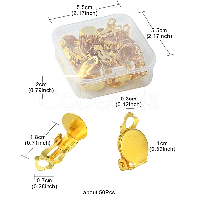 50Pcs Iron Clip-on Earring Settings IFIN-YW0001-99-1