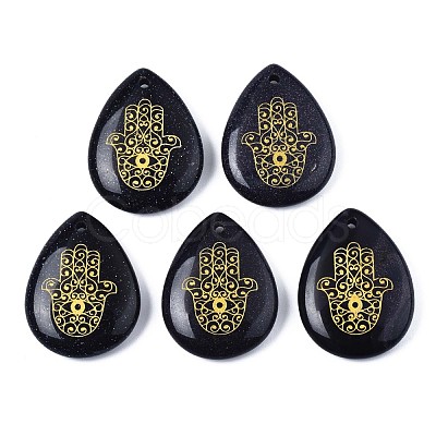 Synthetic Blue Goldstone Pendants G-T122-73B-1