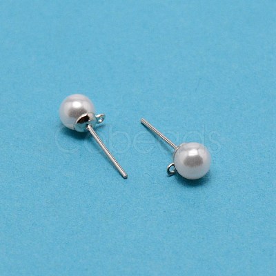 304 Stainless Steel Stud Earring Findings STAS-WH0029-02B-02-1