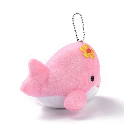 PP Cotton Mini Animal Plush Toys Dolphin Pendant Decoration HJEW-C002-01A-1