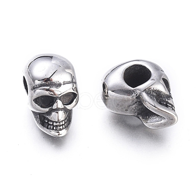 Halloween 304 Stainless Steel European Beads STAS-M274-116AS-1