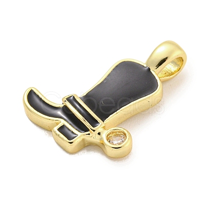 Brass with Cubic Zirconia with Enamel Pendant KK-Q814-22G-02-1