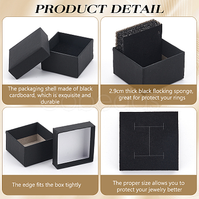 Square Paper Ring Storage Boxes CON-WH0098-10-1