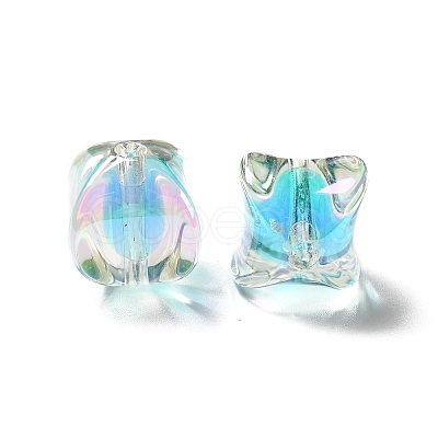 Two Tone UV Plating Rainbow Iridescent Acrylic Beads TACR-D010-04E-1