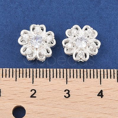 Rack Plating Brass Micro Pave Cubic Zirconia Beads KK-F879-05S-1