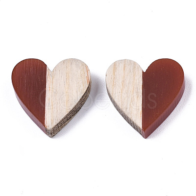 Resin & Wood Two Tone Cabochons RESI-R425-04D-1