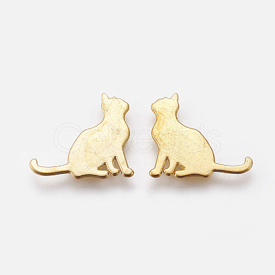 Alloy Kitten Cabochons PALLOY-WH0051-01G-02-1