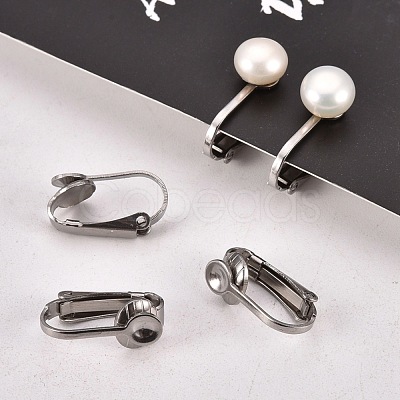 Tarnish Resistant 304 Stainless Steel Clip-on Earring Findings X-STAS-G081-63P-1