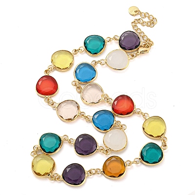 Glass Necklace NJEW-C047-01F-KCG-1