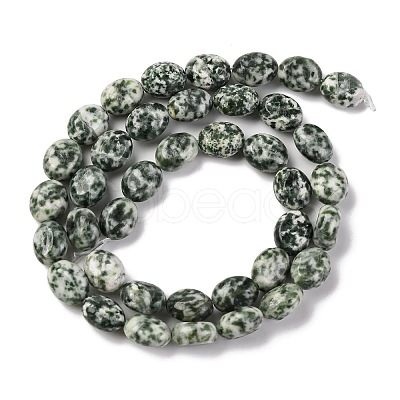 Natural Green Spot Jasper Beads Strands G-M420-D13-01-1