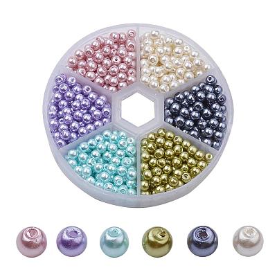 Glass Pearl Bead Sets HY-JP0003-03-1