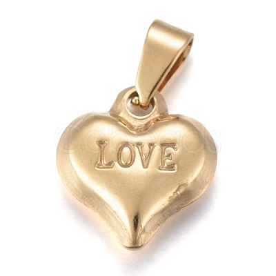 Valentine's Day 201 Stainless Steel Charms STAS-I159-02B-G-1