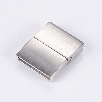 Tarnish Resistant 304 Stainless Steel Magnetic Clasps with Glue-in Ends STAS-G163-60P-1