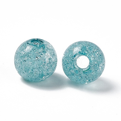 Transparent Crackle Acrylic Bead X-OACR-H019-02-1