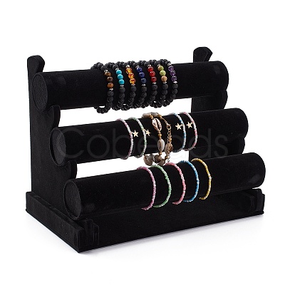 Removable 3 Tier T-bar Velvet Bracelet Display Stands BDIS-YW0001-04-1