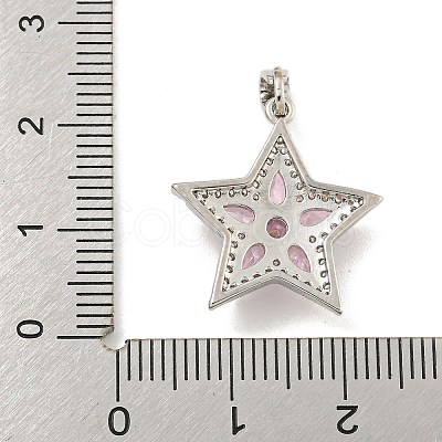 Star Rack Plating Brass Cubic Zirconia Pendants KK-M291-10P-1