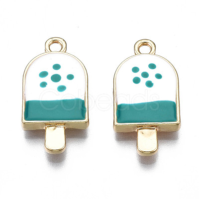 Rack Plating Alloy Enamel Pendants PALLOY-N172-034B-1