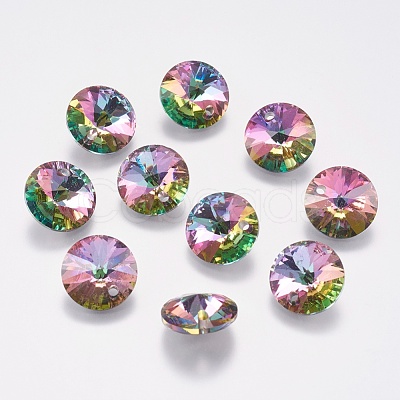 Faceted Glass Rhinestone Charms RGLA-F049-8mm-001VO-1