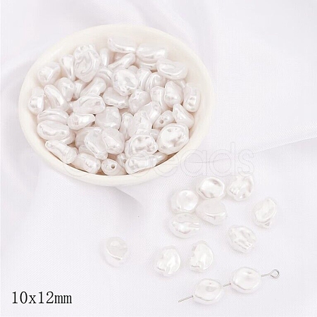 ABS Plastic Imitation Pearl Beads PEAR-WH0004-08-1