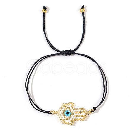 Colorful Beaded Woven Palm Eye Bracelet Ethnic Style Gift for Friend KS3758-1-1