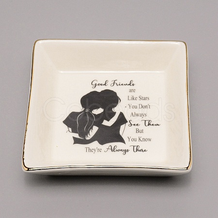 Porcelain Square Jewelry Holder DJEW-WH0050-10B-1