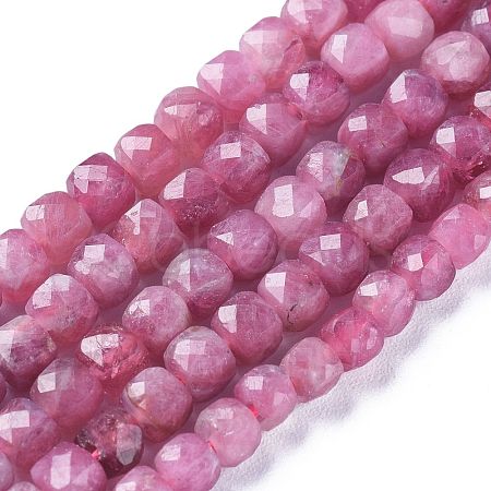 Natural Pink Tourmaline Beads Strands G-E560-A23-1