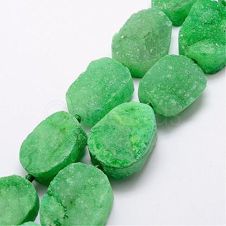 Natural & Dyed Druzy Agate Beads Strands G-A171-03C-1