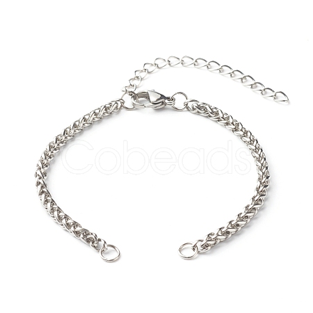 304 Stainless Steel Wheat Chains Bracelet Making AJEW-JB01040-1