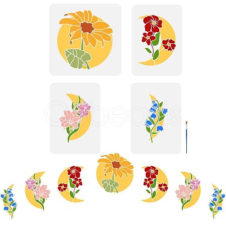 FINGERINSPIRE 1 Set Plastic Hollow Out Drawing Painting Stencils Templates DIY-FG0005-19-1