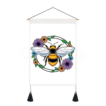 Bees Pattern Polyester Wall Hanging Tapestry PW-WG0A325-12-1