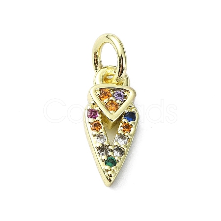 Brass Micro Pave Cubic Zirconia Pendants KK-H475-54G-01-1