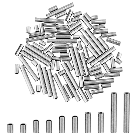 DICOSMETIC 100Pcs 5 Style Ion Plating(IP) 304 Stainless Steel Tube Beads STAS-DC0015-56-1