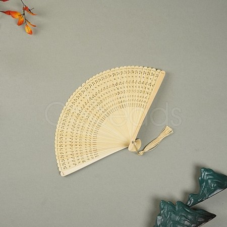 Bamboo Folding Fan with Tassel PW-WG8E673-10-1