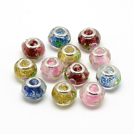 Rondelle Lampwork Large Hole European Beads LPDL-R003-05-1