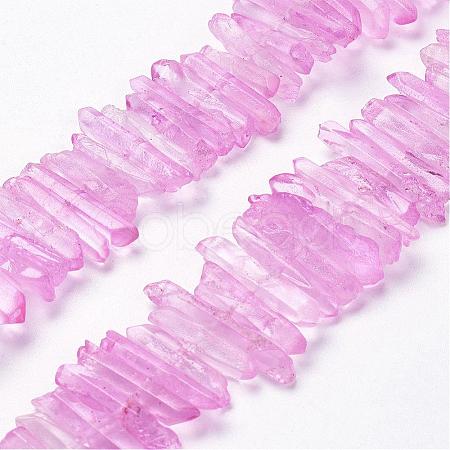 Natural Quartz Crystal Points Beads Strands G-K181-B03-1