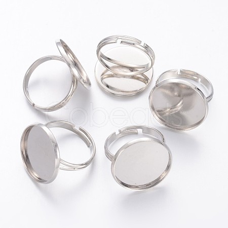Adjustable Brass Finger Ring Components X-KK-J110-18mm-N-1
