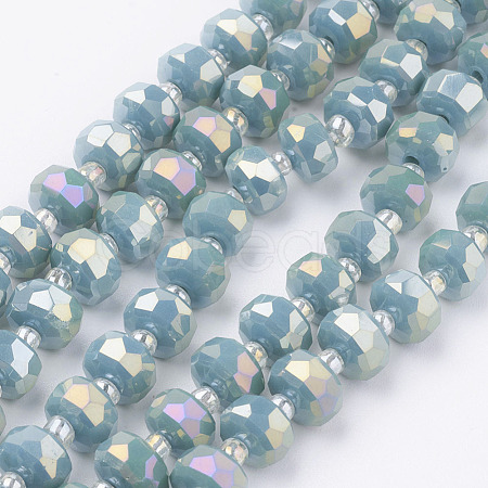 Electroplate Opaque Glass Beads Strands EGLA-J145-AB8mm-A04-1