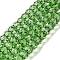 Transparent Glass Beads Strands, Faceted, Barrel, Green, 8x6mm, Hole: 1.2mm, about 64pcs/strand, 14.96''(38cm)