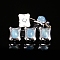 Natural Aquamarine Beads, with Alloy, Rectangle, 13x11x7.50mm