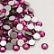 Glass Flat Back Rhinestone, Grade A, Back Plated, Faceted, Half Round, Fuchsia, SS10, 2.7~2.8mm, 1440pcs/bag