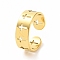 Ion Plating(IP) 304 Stainless Steel Hollow Out Cross Open Cuff Ring for Women, Golden, US Size 6(16.5mm)