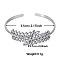 Non-Tarnish Elegant and Stylish Design Hollow Leaf 304 Stainless Steel Cuff Bangles for Women